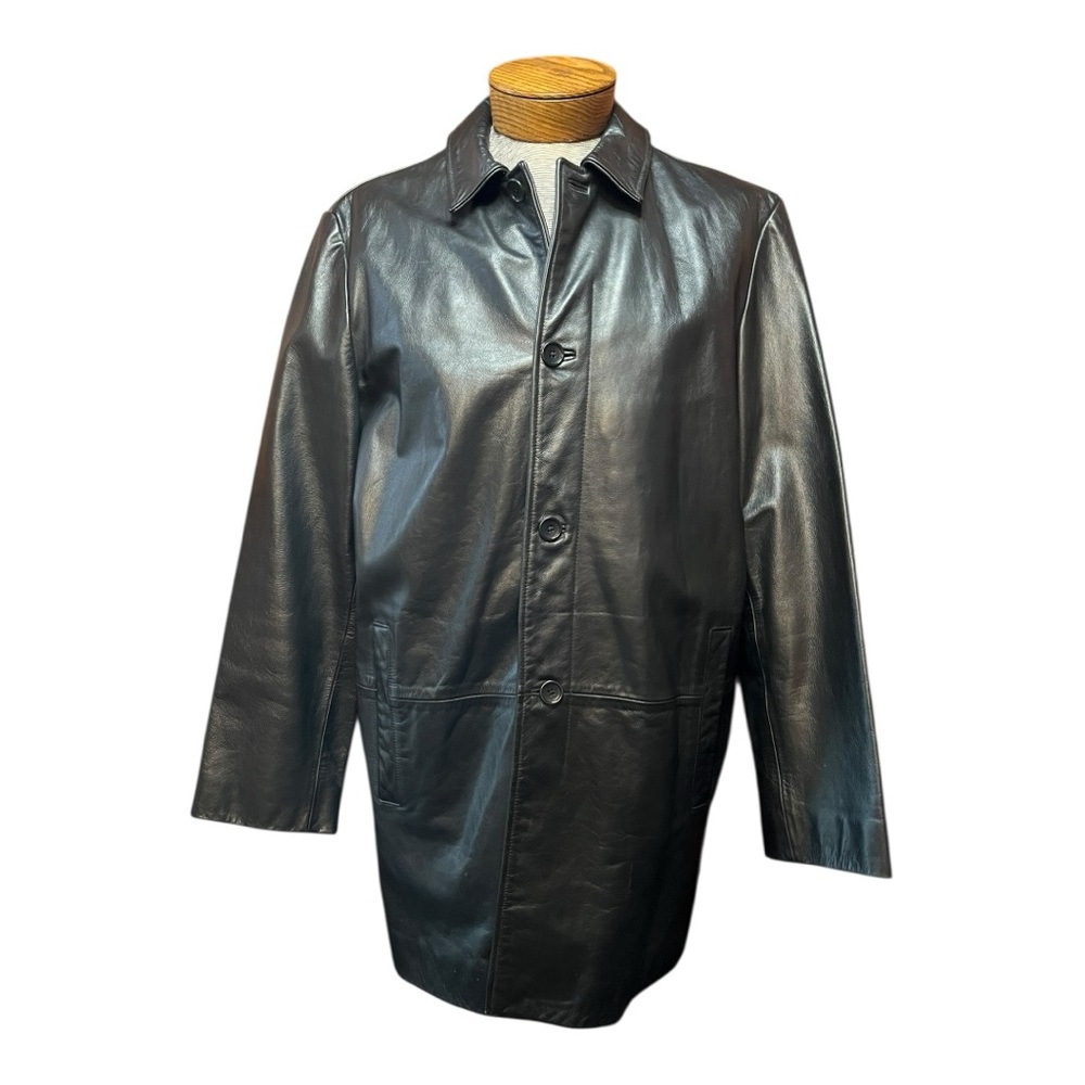 Banana Republic Black Leather Coat (L) Jacket